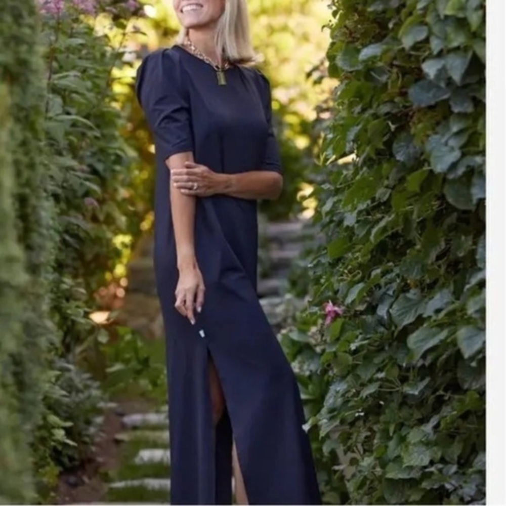 Dudley Stephens Black‎ Maxi Dress dress puff shoulder luxe - Picture 2 of 6